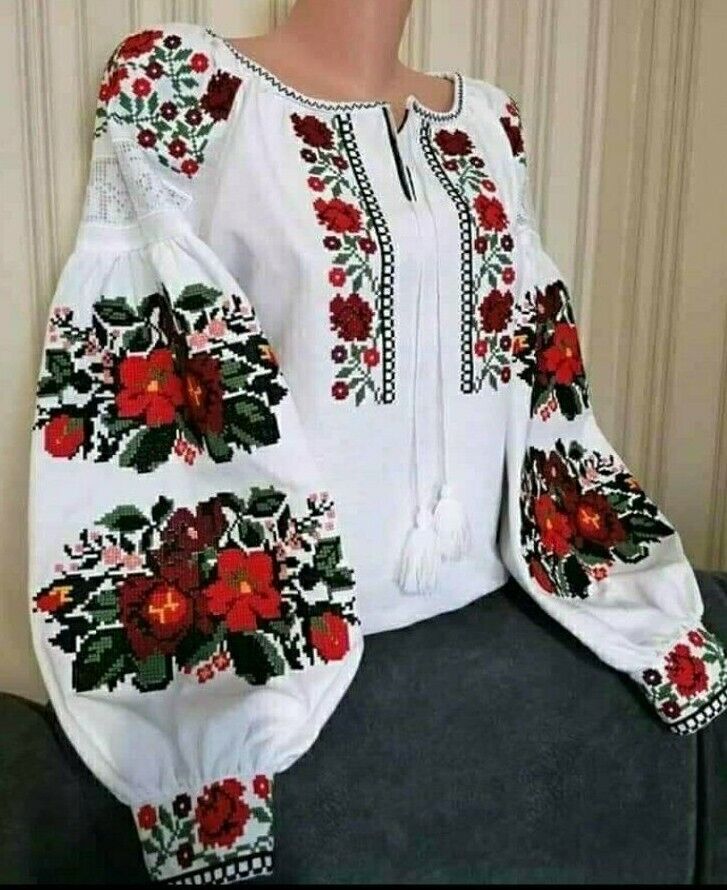 Slavic Embroidered Blouse Top Women Sorochka Vyshyvanka Tradition Xs-xxxxl
